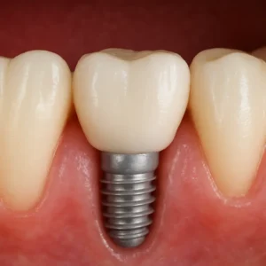 image shows dental implant crown restoration in Westcoast Smile Dental Vancouver BC